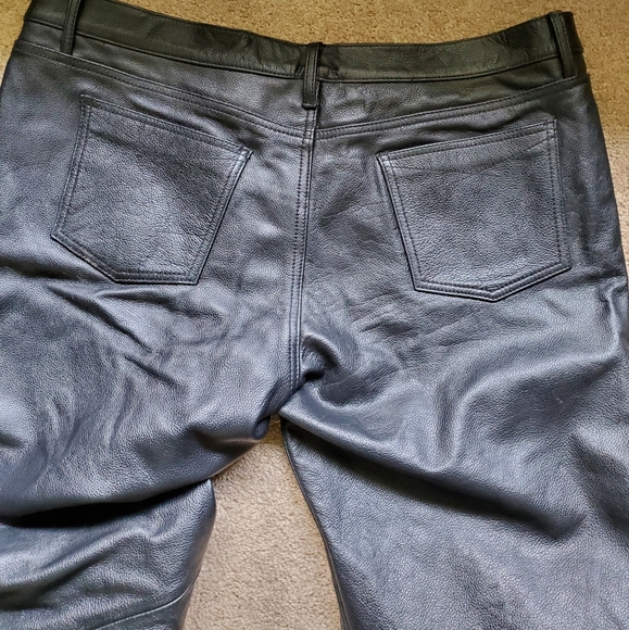 Leather Motorcycle Lined Pants Size 20 - Picture 3 of 4